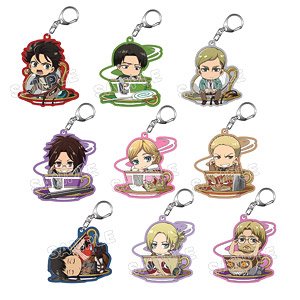 Attack on Titan Trading Acrylic Key Ring Cup in Series 2 (Set of 9) (Anime Toy)