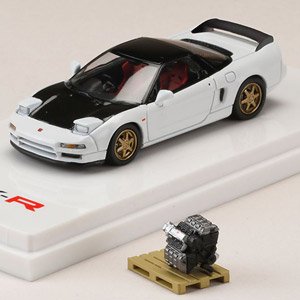 ホンダ NSX (NA1) Type R カスタムバージョン エンジンディスプレイモデル付 チャンピオンシップホワイト (ミニカー)
