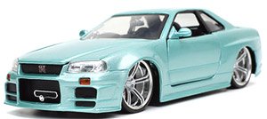 F&F Nissan Skyline GT-R (BNR34) Light Green Metallic (Brian) (Diecast Car)