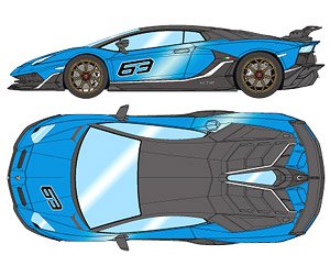 Lamborghini Aventador SVJ 63 2018 Blu Nethans (Metallic Blue) (Diecast Car)