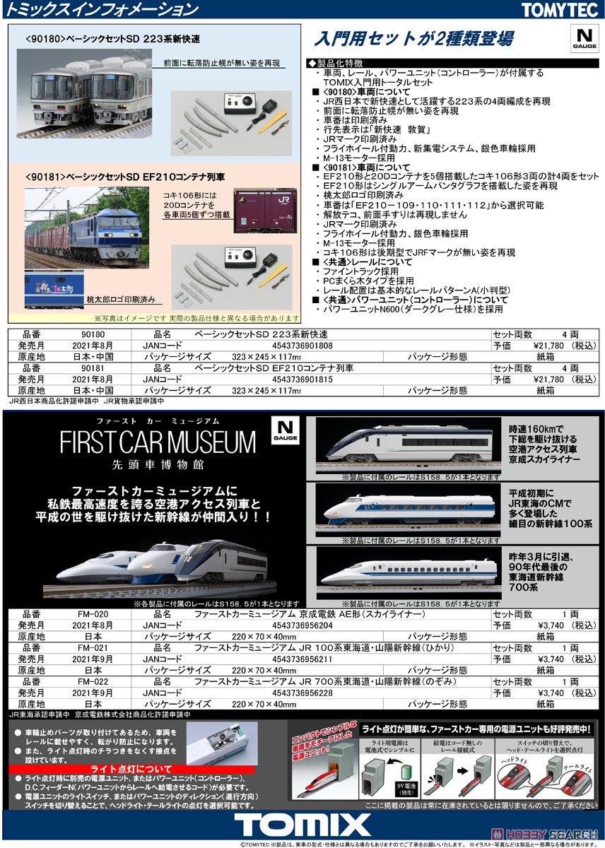 ベーシックセットSD 223系 新快速 (4両セット) (レールパターンA) (鉄道模型) 解説1