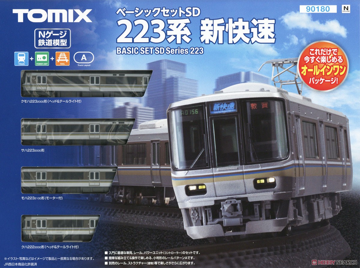 ベーシックセットSD 223系 新快速 (4両セット) (レールパターンA) (鉄道模型) パッケージ1