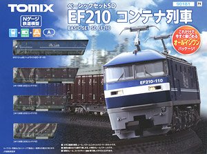 Basic Set SD EF210 Container Train (4-Car Set) (Track Layout Pattern A) (Model Train)