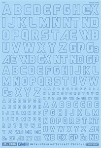 1/100 GM Font Decal No.2 [Line Shape / Alphabet] Cool Blue (Material)