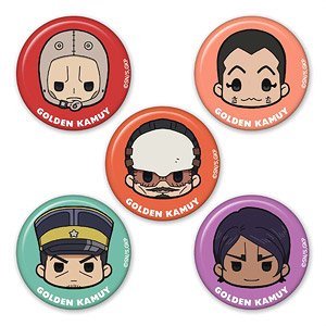 Golden Kamuy Churu Chara Mini Can Badge C [Lieutenant Tsurumi & Nikaido & PFC.Usami & SGT.Tsukishima & Second Lieutenant Koito] (Set of 5) (Anime Toy)