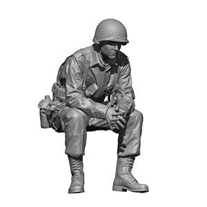 WWII アメリカ陸軍 腰掛けて小休を取る空挺兵 (プラモデル)