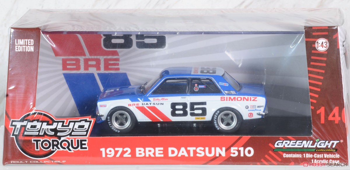 Tokyo Torque - 1972 Datsun 510 - #85 Brock Racing Enterprises (BRE) - Bobby Allison (ミニカー) パッケージ1