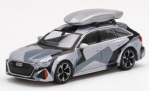 アウディ RS 6 アバント シルバーデジタルカモフラージュ w/ルーフボックス (中国限定) (ミニカー)