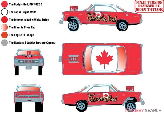 1967 Acadian Canso Sport Deluxe - Gasser - Red (Diecast Car) Other picture1