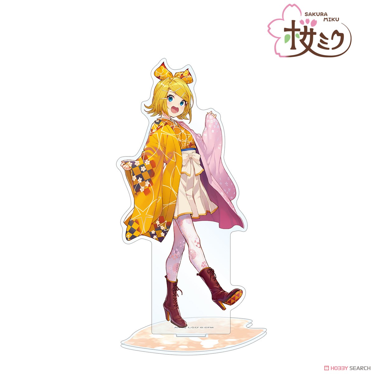Sakura Miku [Especially Illustrated] Kagamine Rin Art by Shirabi Big Acrylic Stand (Anime Toy) Item picture1