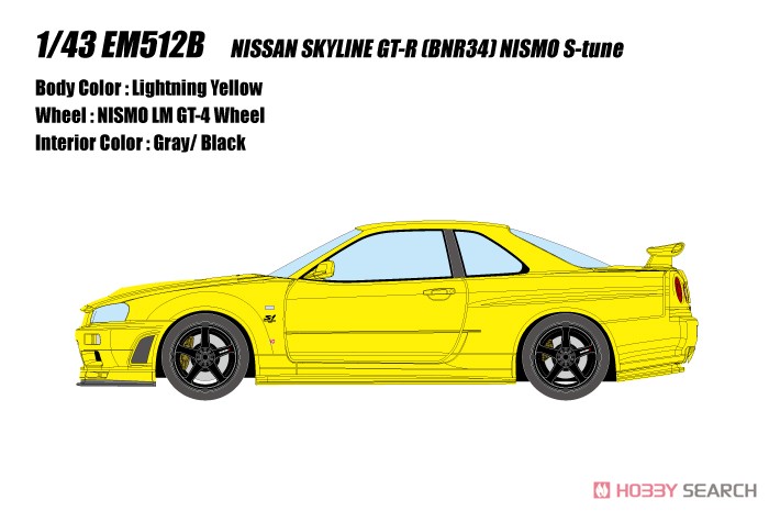 Nissan Skyline GT-R (BNR34) Nismo S-tune Lightning Yellow (Diecast Car) Other picture1