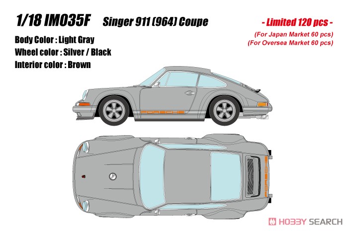 Singer 911 (964) Coupe ライトグレー (ミニカー) その他の画像1