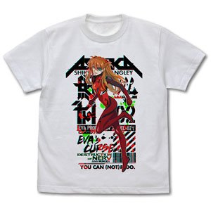 Evangelion Asuka Langley Shikinami Full Color T-Shirt White S (Anime Toy)