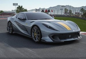 Ferrari 812 Competizione 2021 COBURN Grey With Racing Giallo FLY Stripe (ケース無) (ミニカー)