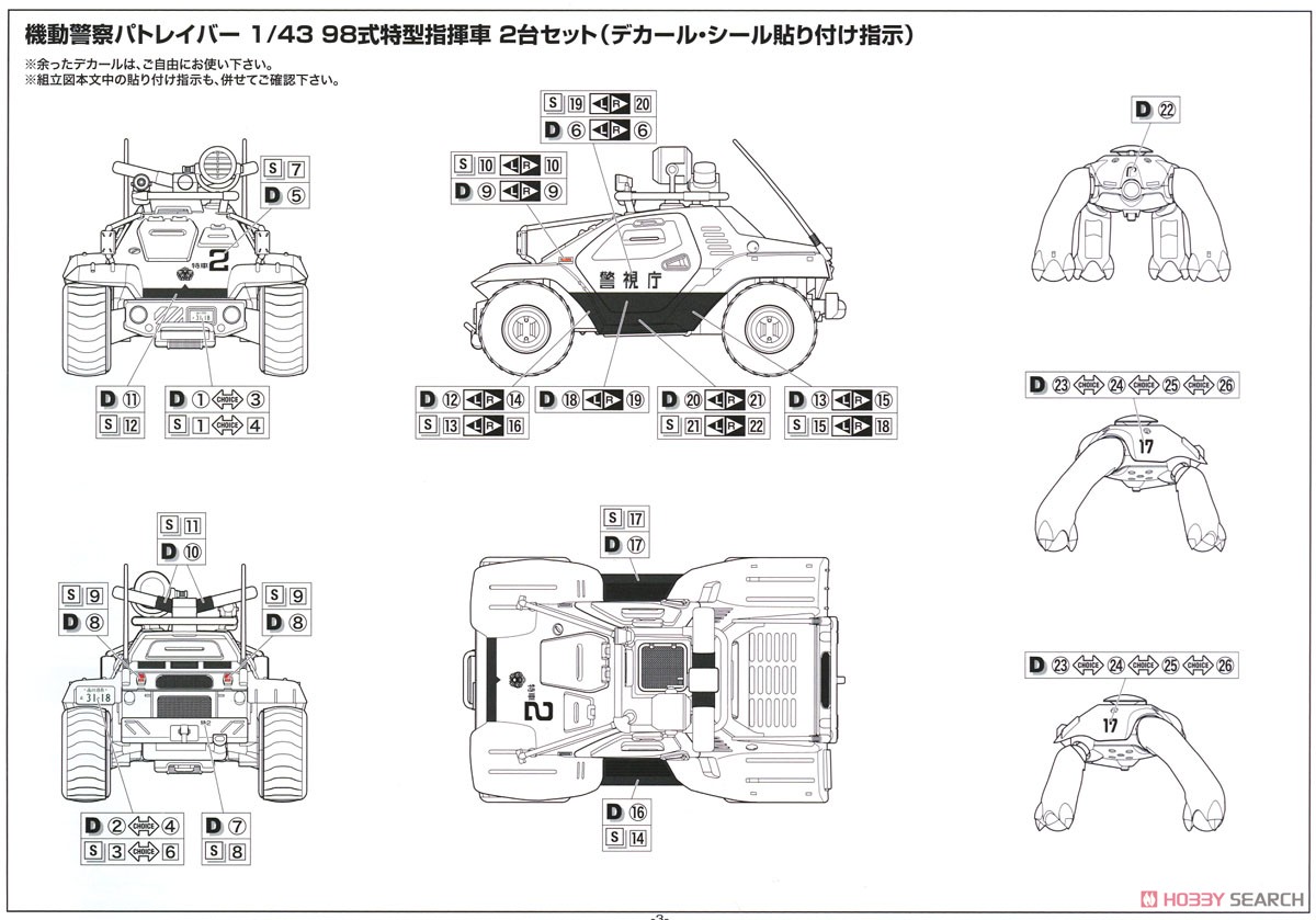 機動警察パトレイバー 98式特型指揮車 2台セット (プラモデル) 塗装1