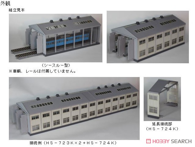 16番(HO) HOゲージサイズ 塗装不要 延長できる 電車庫組立キット (組み立てキット) (鉄道模型) その他の画像1