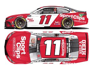 Denny Hamlin #11 Sport Clips Throwback Toyota Camry NASCAR 2021 (Hood Open Series) (Diecast Car)