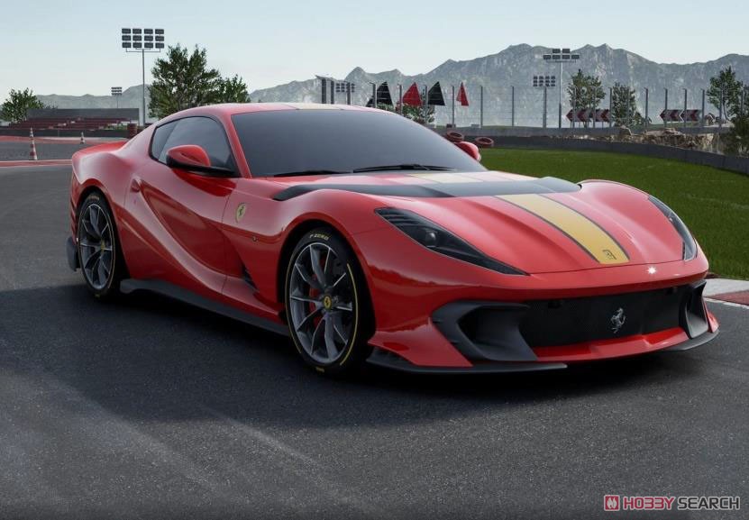Ferrari 812 Competizione 2021 Rosso Corsa 322 With Racing Giallo FLY Stripe (ミニカー) その他の画像1