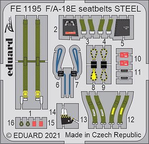 F/A-18E シートベルト (ステンレス製) (モンモデル用) (プラモデル)