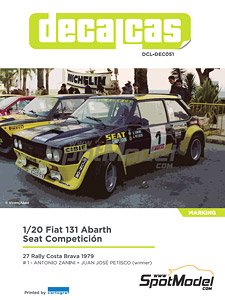 Fiat131 Abarth Rally Seat Competicion Team - Costa Brava Rally 1979 (Decal)