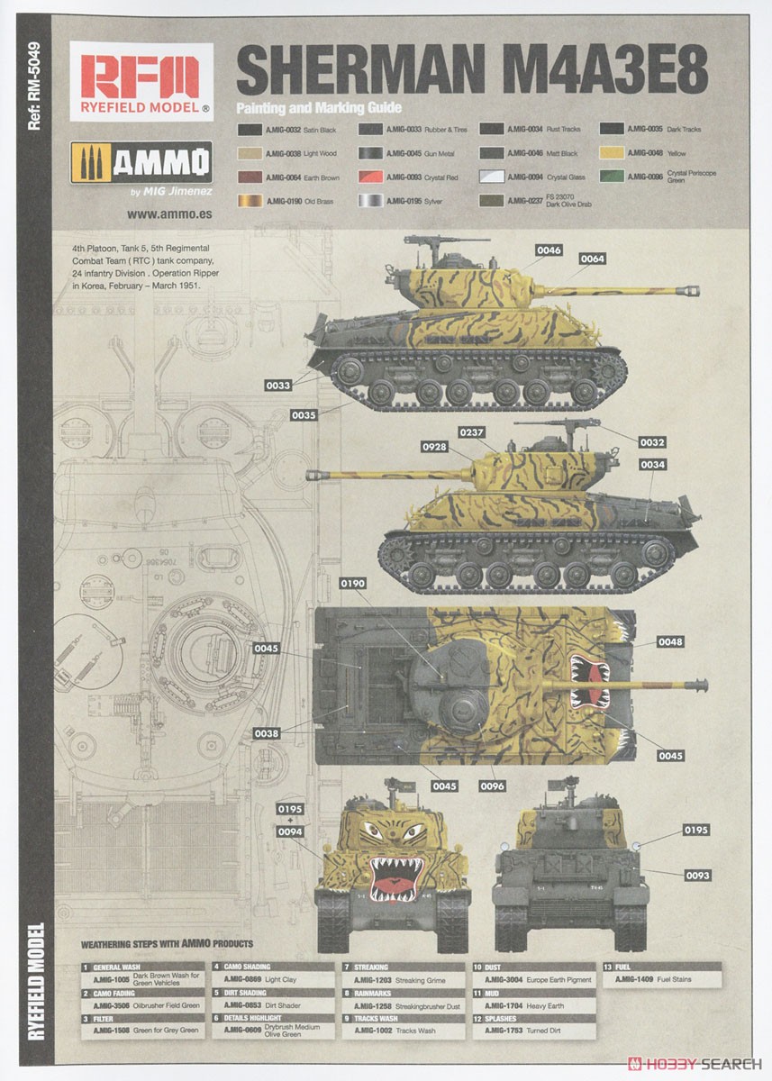 M4A3 76W HVSS Sherman Korean War (Plastic model) Color3