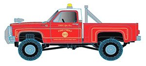 1976 Chevrolet Scottsdale 4x4 - `FIRE TRUCK` - Bright Red (ミニカー)