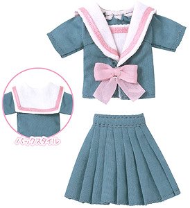 チアフル☆セーラー服set (ブルー×ライトピンク) (ドール)