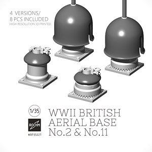 WWII British Aerial Base No.2 & No.11 (4 Versions) (8 Pieces) (Plastic model)