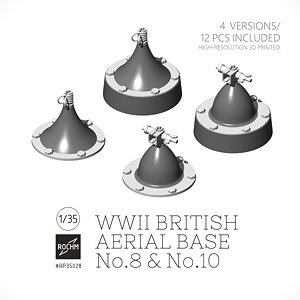 WWII British Aerial Base No.8 & No.10 (4 Versions) (12 Pieces) (Plastic model)