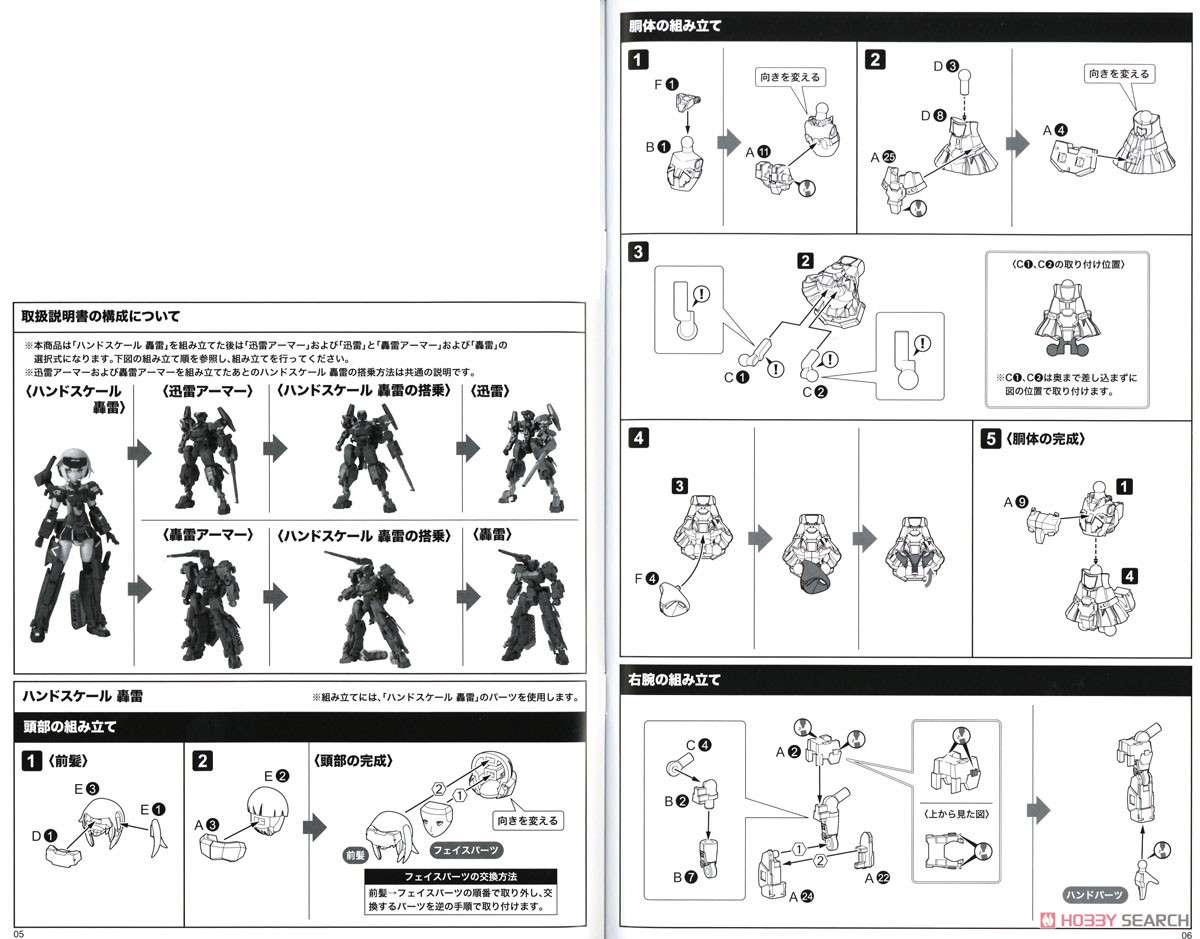 フレームアームズ・ガール ハンドスケール 轟雷 with 迅雷アーマー (プラモデル) 設計図1