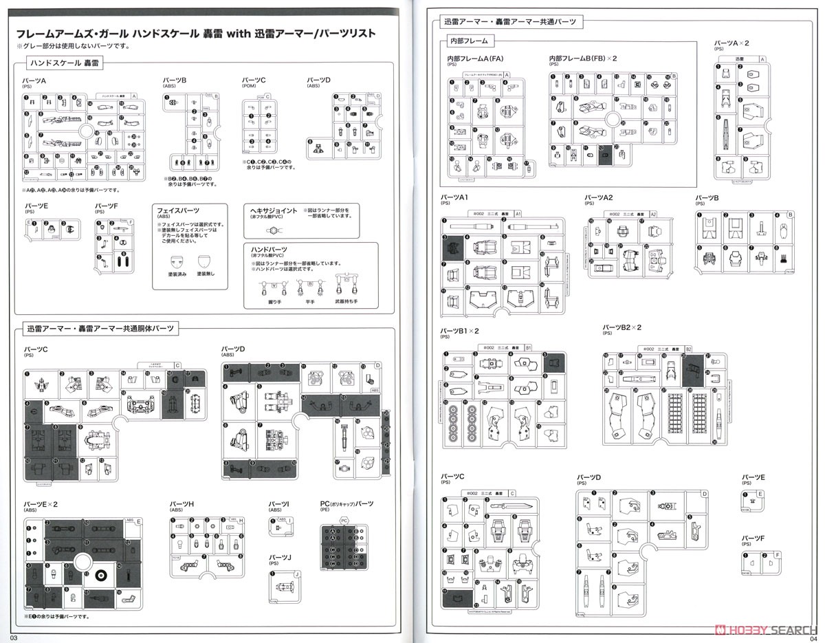 フレームアームズ・ガール ハンドスケール 轟雷 with 迅雷アーマー (プラモデル) 設計図12
