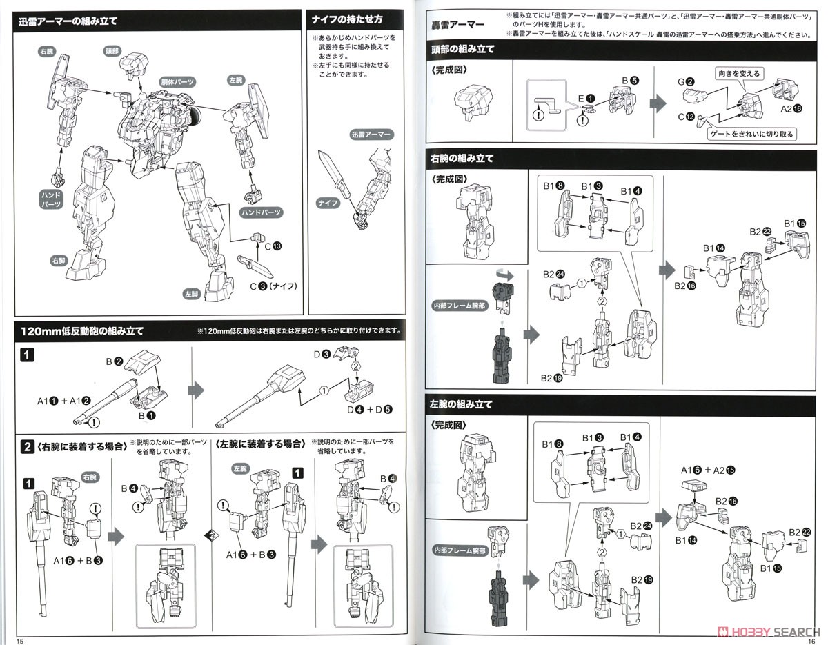 フレームアームズ・ガール ハンドスケール 轟雷 with 迅雷アーマー (プラモデル) 設計図7