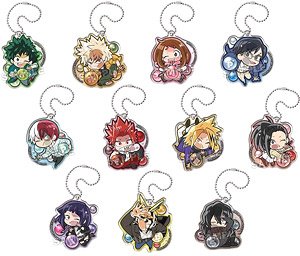 Pita! Deformed My Hero Academia Happy 5 Years Acrylic Key Ring (Set of 11) (Anime Toy)