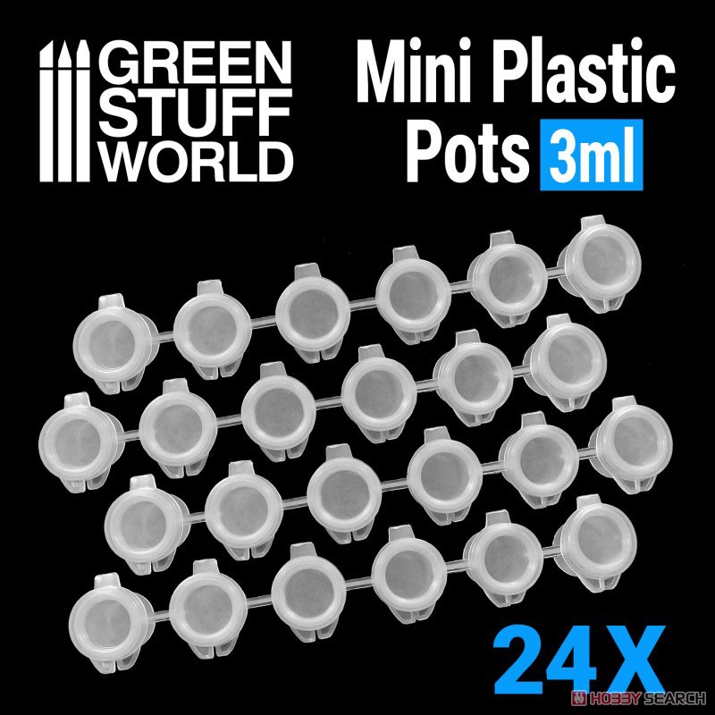 プラスチック製ミニポットセット 3ml×24個セット (工具) 商品画像1