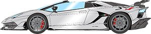 Lamborghini Aventador SVJ Roadster 2019 (Nireo Wheel) Silver (Diecast Car)