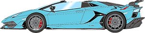 Lamborghini Aventador SVJ Roadster 2019 (Nireo Wheel) Blu Glauco (Diecast Car)