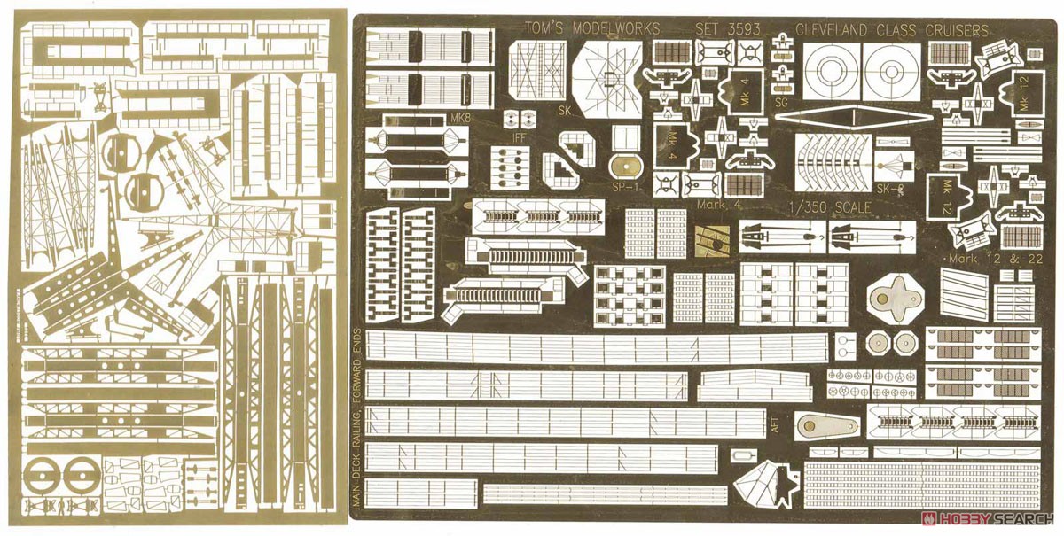 アメリカ海軍 軽巡洋艦 クリーブランド級用 エッチングパーツ (プラモデル) 商品画像1