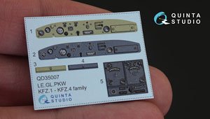 Kfz.1/2/4 軽四輪駆動乗用車両 内装3Dデカール (ICM用) (プラモデル)