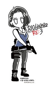 Capcom x B-Side Label Sticker Resident Evil Jill (Line Art) (Anime Toy)