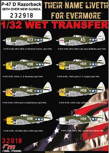 Decal for P-47 D Razorback 58th Over New Guinea (Decal)