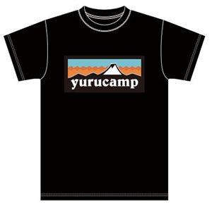 ゆるキャン△ ふじさんロゴTシャツ XL ブラック (キャラクターグッズ)