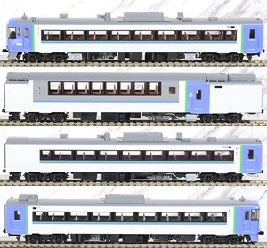1/80(HO) J.R. Limited Express Diesel Car KIHA183-500, KIHA183-550 (Okhotsk, Taisetsu, HET Color) Set (4-Car Set) (Model Train)
