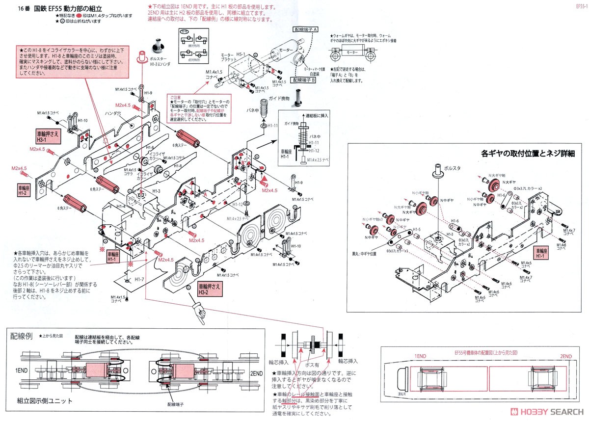 1/80(HO) J.N.R. Type EF55 #1 Electric Locomotive Kit (Unassembled Kit) (Model Train) Assembly guide3