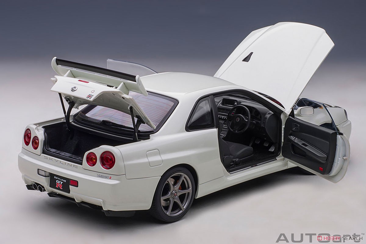 日産 スカイライン GT-R (R34) Vスペック II (ホワイトパール) (ミニカー) 商品画像13