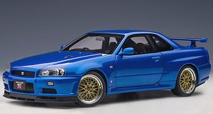 日産 スカイライン GT-R (R34) Vスペック II `BBS LM ホイール・バージョン` (ベイサイドブルー) (ミニカー)