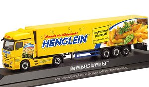 (HO) メルセデスベンツ アクトロス BigSpace `18 冷蔵ボックス セミトレーラー `Henglein Feinkost` (MB Actros BS) (鉄道模型)