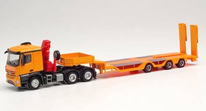 (HO) メルセデスベンツ アロクスクラシック 6×4 with loading crane all-rounder セミトレーラー トラクター オレンジ (鉄道模型)