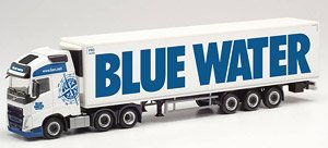 (HO) Volvo FH Gl.XL 2020 6x2 Refrigerator Box Semi Trailer `Blue Water` (Volvo FL GL. SZ) (Model Train)