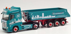 (HO) メルセデスベンツ アクトロス BigSpace 2.5 Schmitz ダンプ セミトレーラー `Sauerbaum` (鉄道模型)