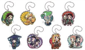 Demon Slayer: Kimetsu no Yaiba Pita! Deformed Japanese Umbrella Acrylic Key Ring (Set of 8) (Anime Toy)